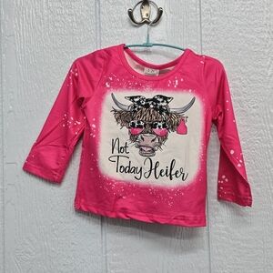 NWT Highland Cow 1/2 Pink Kids Long Sleeve outfit